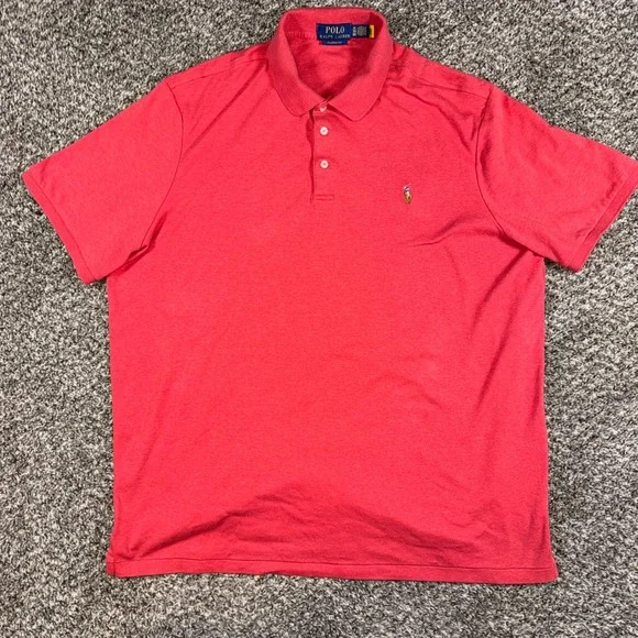 Polo Ralph Lauren Mens XL Classic Fit Red Short Sleeve Cotton Pony Polo Shirt