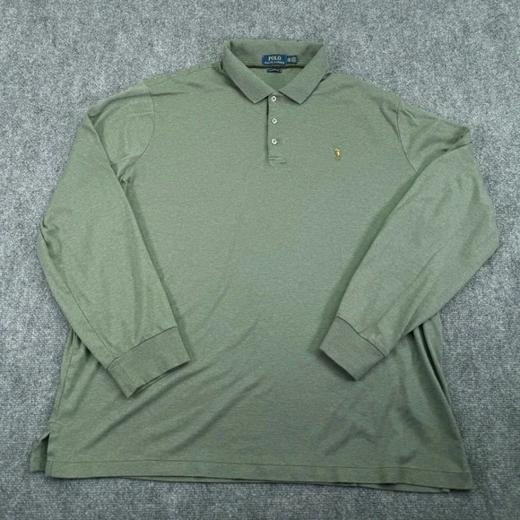 Polo Ralph Lauren Polo Shirt Mens XXL 2XL Green Classic Fit‎ Flesh Pony *STAINS