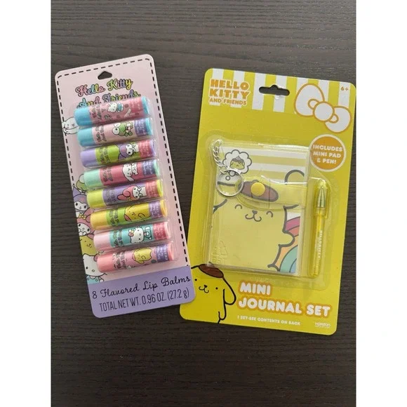 Hello Kitty And Friends Lip Balm Set Notebook‎ Keychain Set Easter Basket Girls