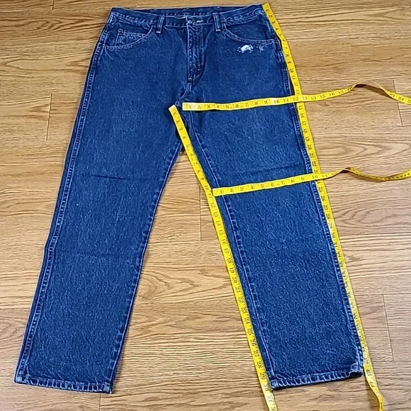 WRANGLER VINTAGE MENS PREMIUM STRAIGHT LIKE NEW DISTRESSED DENIM JEANS 36x30
