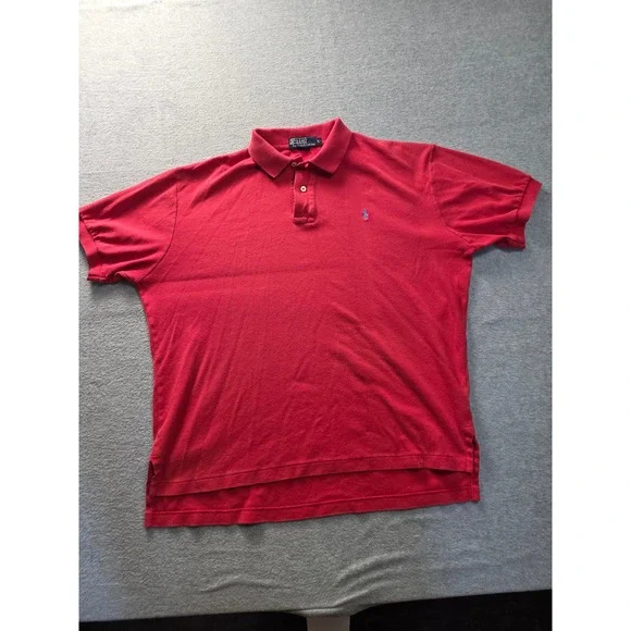 Polo Ralph Lauren Mens Large Red Short Sleeve Cotton Pique Pony Logo‎ Polo Shirt