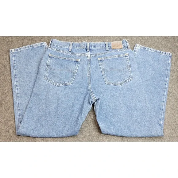 Lee Jeans Mens 38x30 Blue Denim Boho Streetwear Grunge Regular Fit Straight Leg