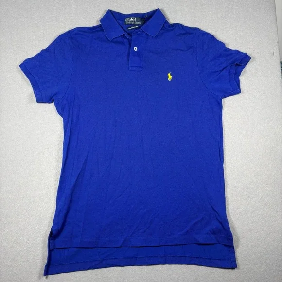 Polo Ralph Lauren Men's Pima Stretch Mesh Polo Shirt‎ Blue Size Medium Preppy