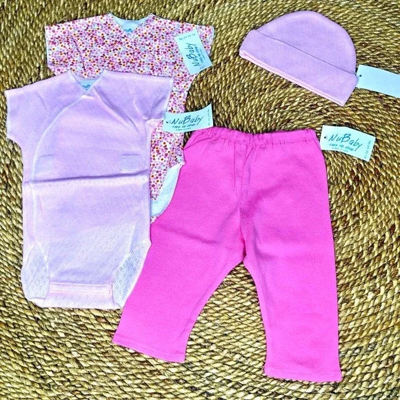 New‎ 11-15 LB Newborn 4Pc Baby Girls Pink Newborns Babies Girl Flowers Floral