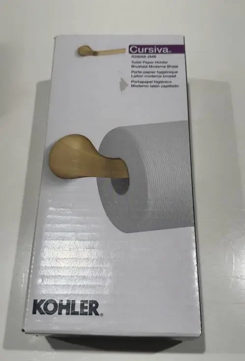 KOHLER Cursiva Wall-Mount Toilet Paper Holder in Vibrant Brushed Modern Gold