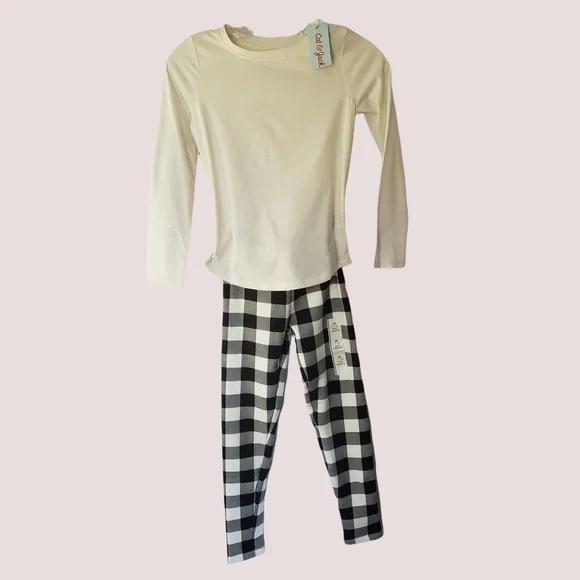 Cat&Jackset of 2 pcs size 7/8 M white/blackpant cream blouse