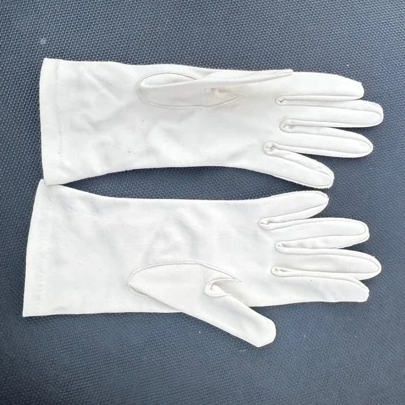 Vintage Van Raalte‎ Nylon Gloves Size 7 Made in USA Mid Century Formal Wear