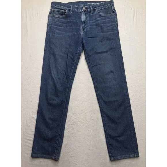 OUTERKNOWN Ambassador Jean Men 36x32 (34/32 tag) Slim Fit Whiskered Stretch SEA