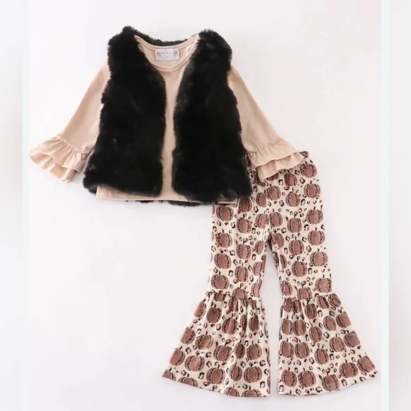 Stylish Kids Matching Set with Black Vest