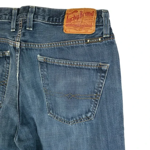 Lucky Brand 221 Original Straight Mens Blue Denim‎ Jeans 34x32 Button Fly