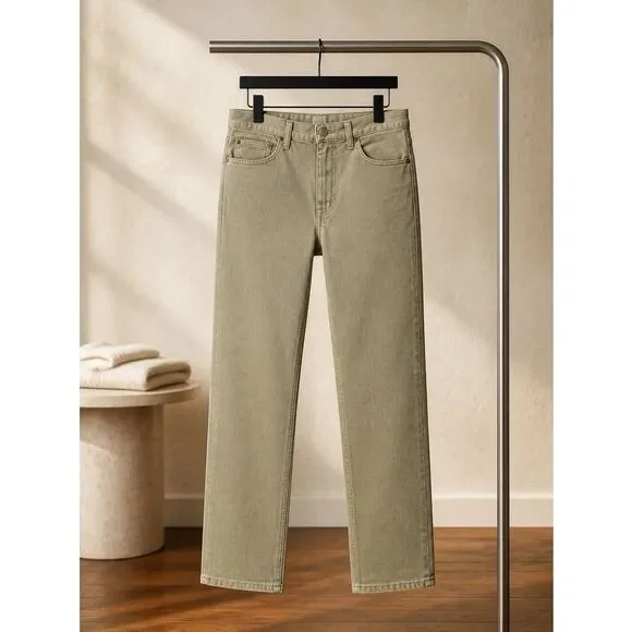 BEIGE WRANGLER STRAIGHT LEG REGULAR FIT ADVANCED COMFORT JEANS 38 X 32