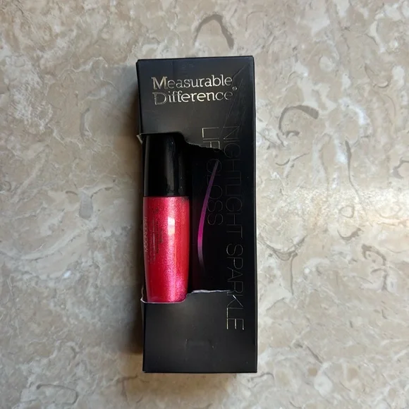 Measurable Difference Nightlight Sparkle Lip Gloss Pink Red Glitter Shimmer NEW
