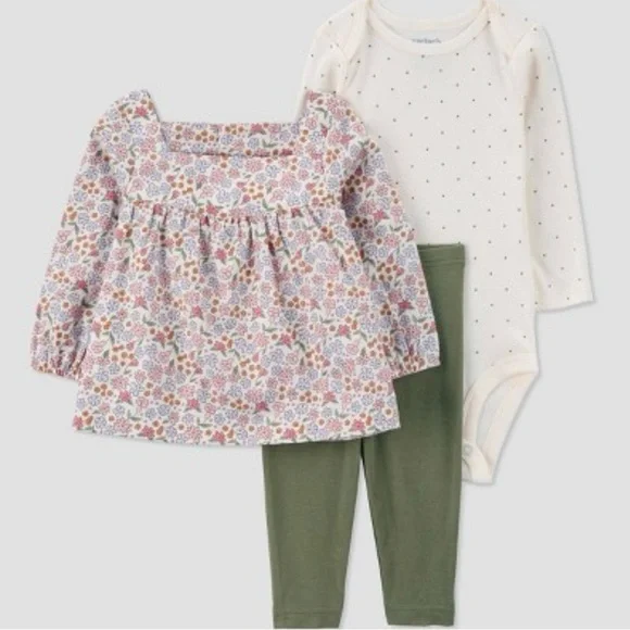 Carter's Floral Baby Outfit Set New!