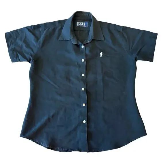 POLO Ralph Lauren Black S/S Button Down Casual Shirt Men size L