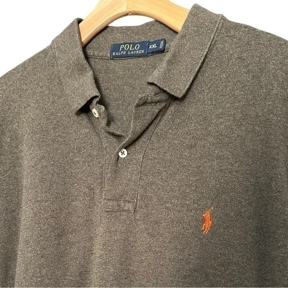 Polo Ralph Lauren Men’s XXL Heathered Olive Army Green Long Sleeve Polo Shirt