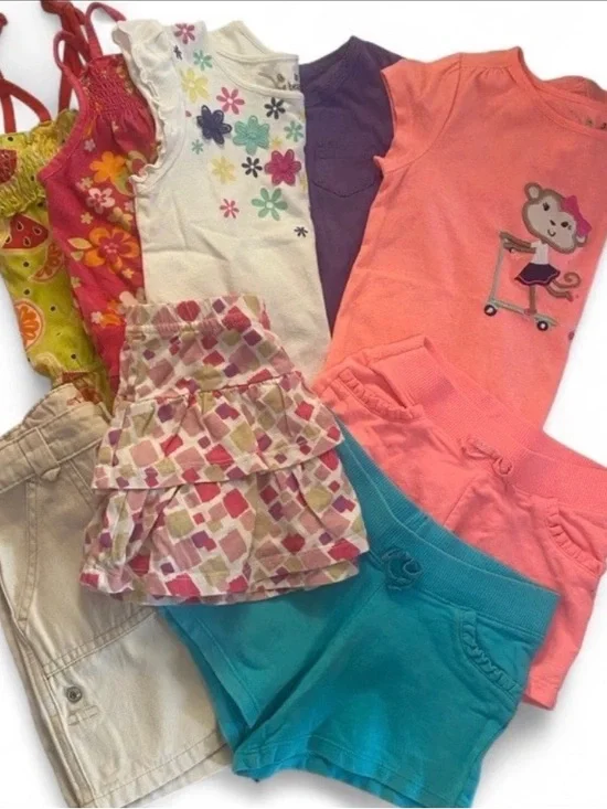 Baby Gap & Jumping Beans Girls Size 3t Floral Summer Short Sleeve Shorts Skirt