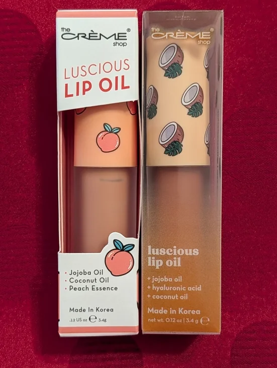 2 Of The CRÈME Shop Luscious Lip Oils - Peach Cobbler & Coconut Jelly 🆕