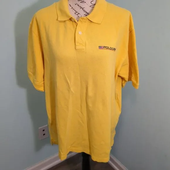 Vintage Polo Ralph Lauren Polo Sport Polo Shirt Men’s Sz L Yellow