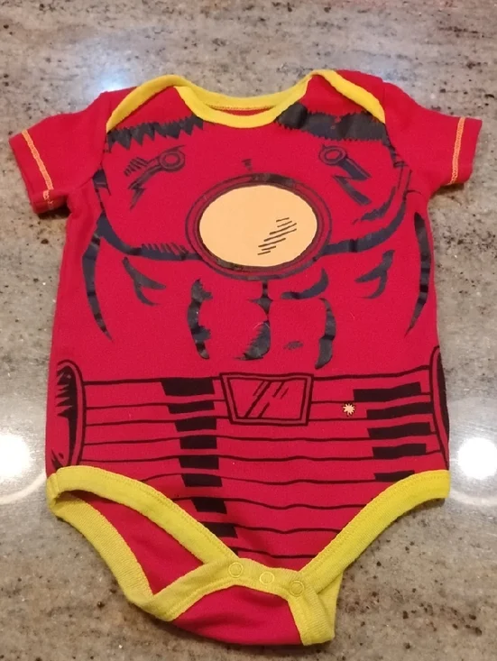 Marvel Red, Yellow & Black Infant Superhero Bodysuit, Size: 18M