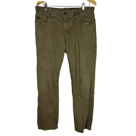 AG‎ Adriano Goldschmied The Graduate Tailored Leg Pants Mens 33x32 Army Green