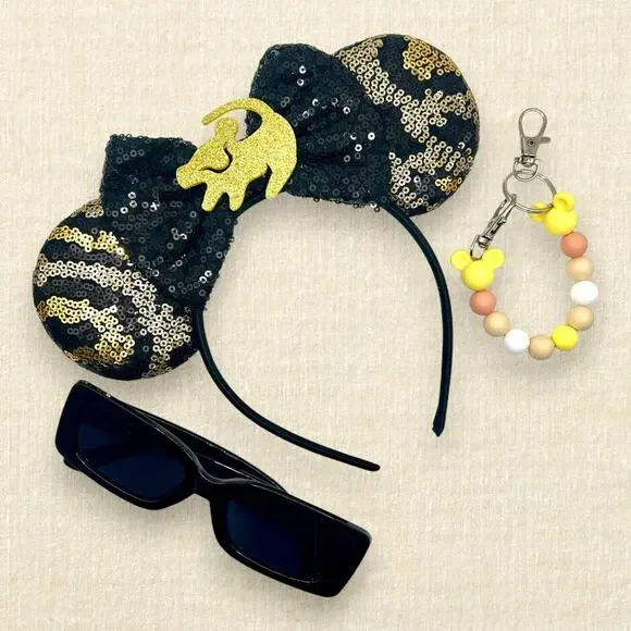 Black & Gold Simba Minnie Ears | Disney-Inspired Lion King Mouse Ears