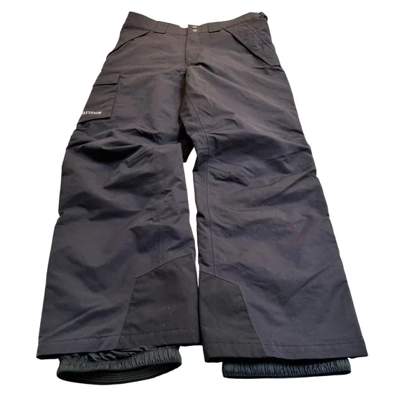Marmot Mens Black Snoblast Pants Cargo Ski Snowboard Adjustable Waist‎ Medium