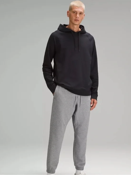 Lululemon Men’s Textured Double-Knit Cotton Jogger In Light Gray Size S Athletic