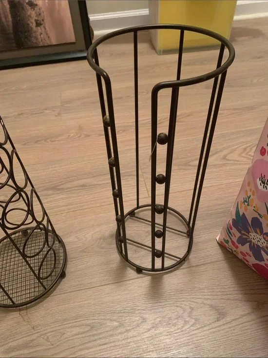 2 metal  Toilet Paper Holder Stand in Dark Brown
