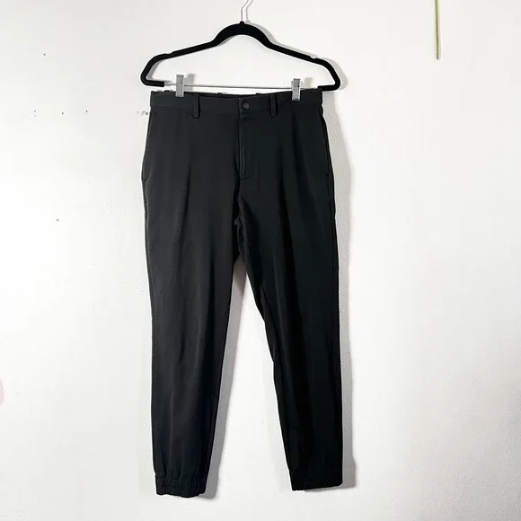 Uniqlo Pants Mens Small Black Woven Joggers Zip Pocket Athletic