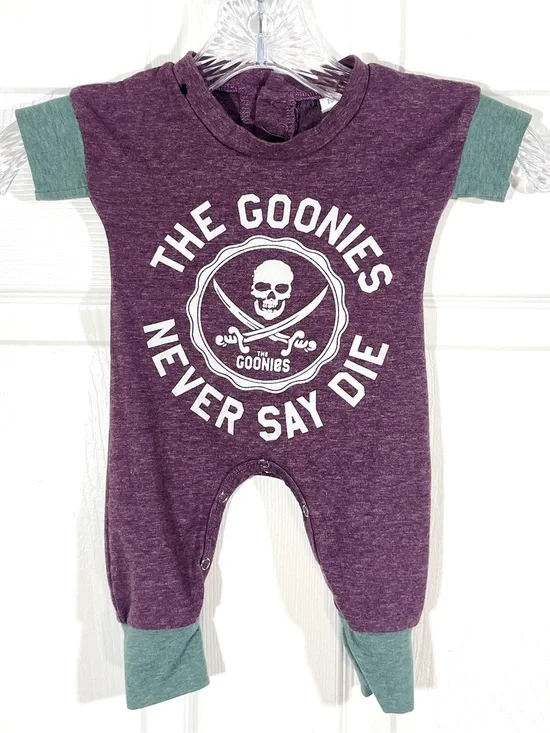 The Goonies purple baby onesie