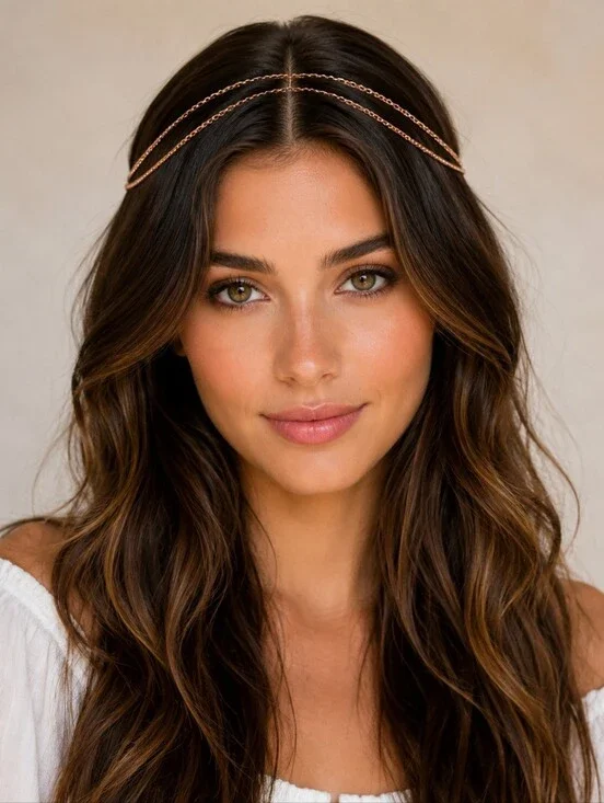American Eagle Rose Gold Hair Jewelry Head Chain Boho Festival Hair AccessoryNWT