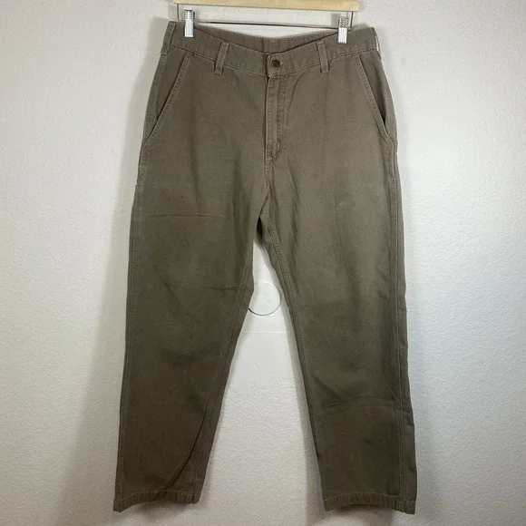 Carhartt Men's‎ 34x30 Work Pants Tan Pockets Straight Leg Carpenter
