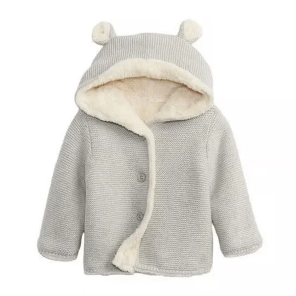 NWOT Baby Gap Sherpa-Lined Hooded Sweater