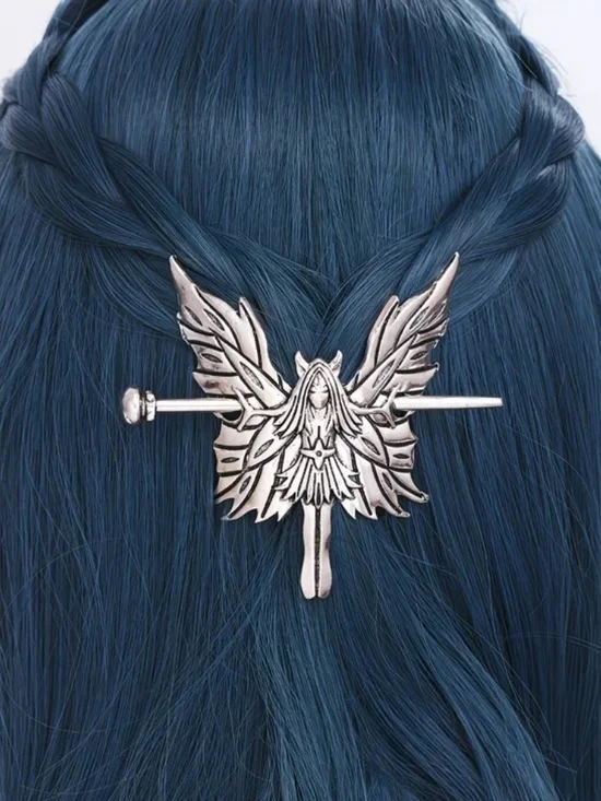 Silver Fairy Wing Hair Pin  Slide