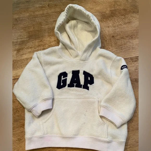Vintage Baby Gap 12-18 Months‎ Off White Graphic Hoodie W/Pouch
