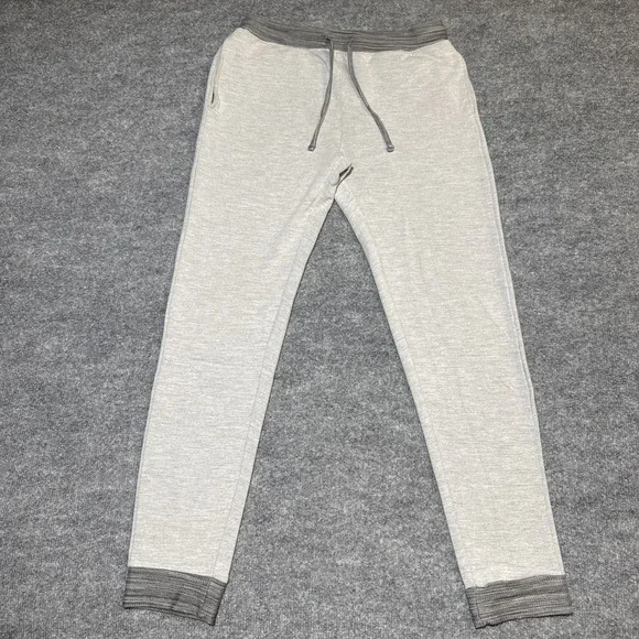 Mugsy Sweatpant Joggers Men Small Gray Stretch Tapered Drawstring Cozy Pants‎