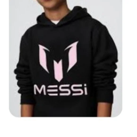 GAP Kids Black Hoodie with Pink Messi Logo Size XXL(14-16)