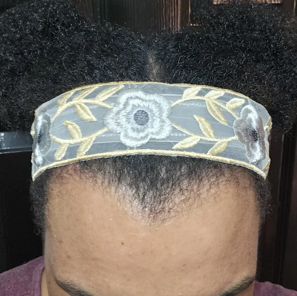 Elegant Floral Embroidered Headband