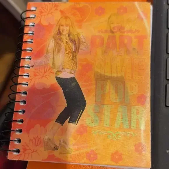 Hannah Montana holographic pocket size Pink Spiral Notebook Ruled Line Disney‎