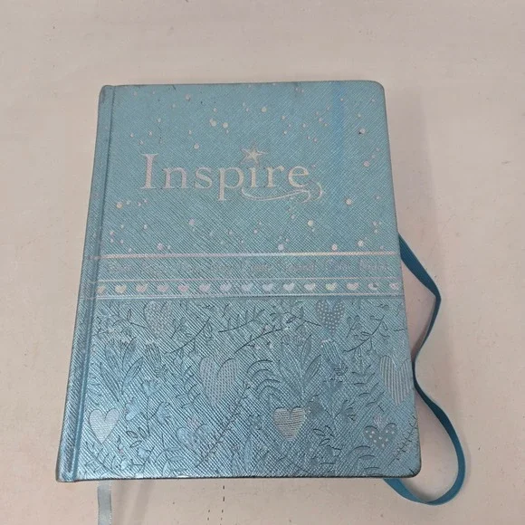 NLT Inspire Bible for Girls Metallic Blue Journaling Coloring Bible New Living