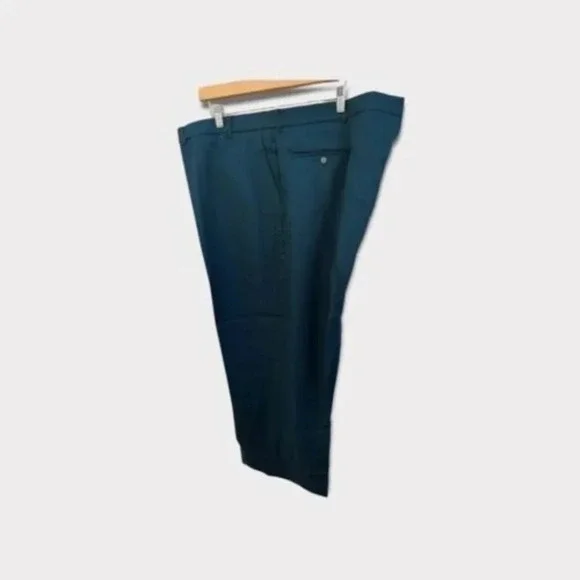 Haband Mens Executive Division Garbadine Dress Slacks Green Hemmed Size 50 x 25‎