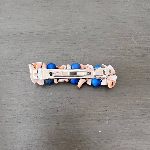 Coral Seashell Shell Blue Wood Bead 3.5