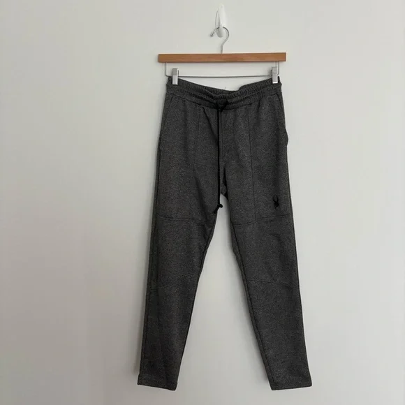 Spyder Active Mens Gray Sweatpants Small Dark Gray Drawstring Pockets Athleisure