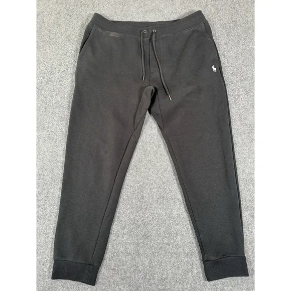 Polo Ralph Lauren Double Knit Jogger Pants‎ Mens Size XL Black Sweatpants