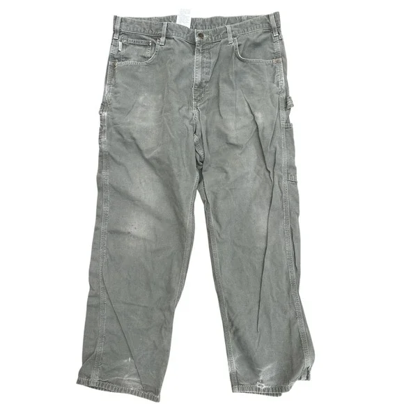 Carhartt Mens Work Pants B159 Loose‎  Fit Green Cotton Size 38x30
