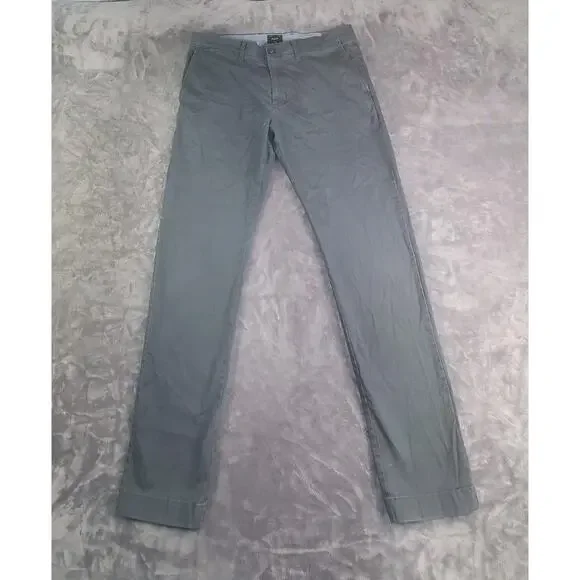 J.Crew Pants Mens Sz 32x32 Stretch 484 Chino Slim Fit Stretch Gray Casual C27-51
