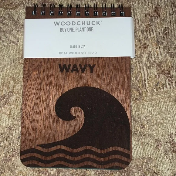 Woodchuck Wood Engraved Wave Thin Notepad 4