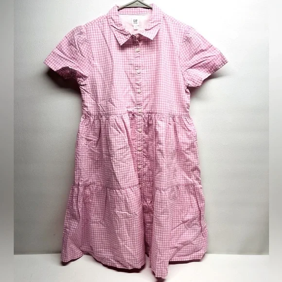 Gap Kids girls plaid shirt dress size XXL NWOT button down