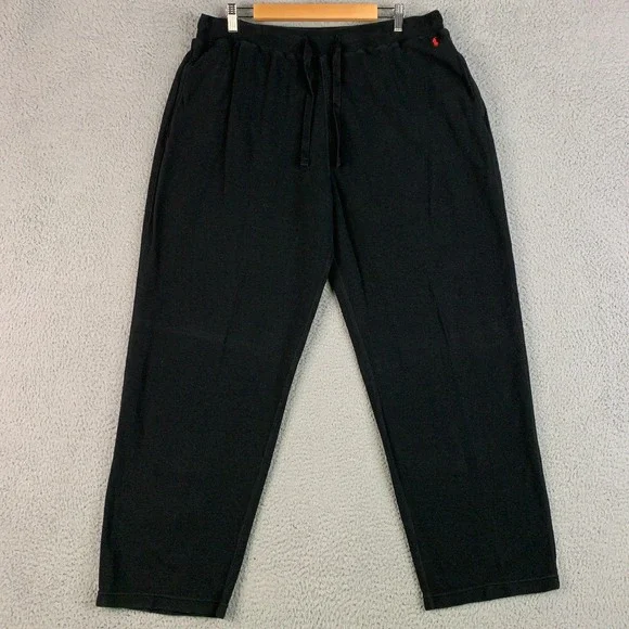 Polo Ralph Lauren Pants Mens XL Black Waffle Knit Thermal Pony Sleepwear Lounge