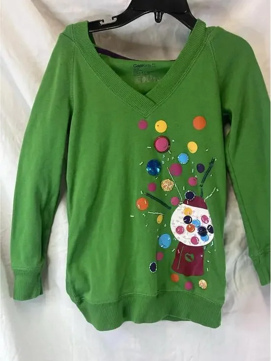 Gap Kids green Bubblegum Pullover Hoodie XS 4-5